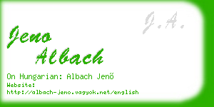 jeno albach business card